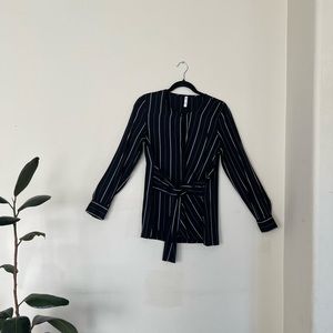 ZARA Black Striped Casual Blouse (Size S)